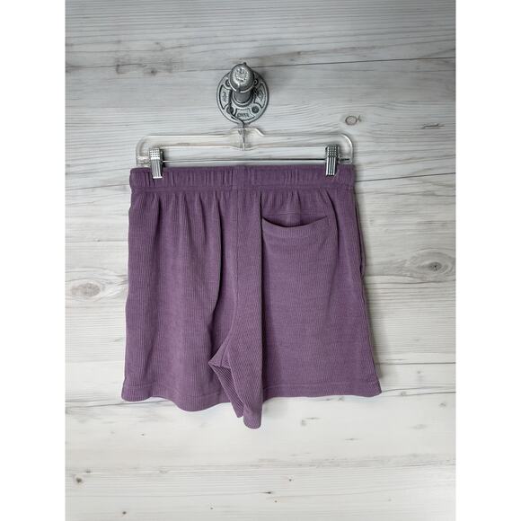 Negative Space Shorts Mens Medium Purple Ribbed Lounge Drawstring Pockets - Picture 6 of 10